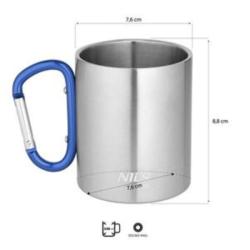 Nils Kempingový hrnek Camp NC17110 s karabinou 300ml modrý
