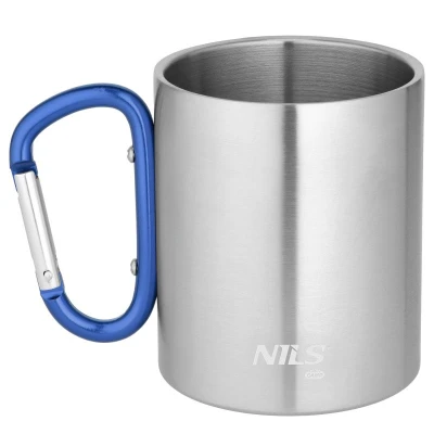 Nils Kempingový hrnek Camp NC17110 s karabinou 300ml modrý