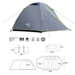 Nils NC6004 Explorer šedý kempingový stan