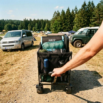 Nils Camp NC2607 XXL 160L čierno-oranžový kempingový vozík
