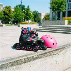 Nils NH10907 TINTY 4v1 růžové dětské kolečkové brusle