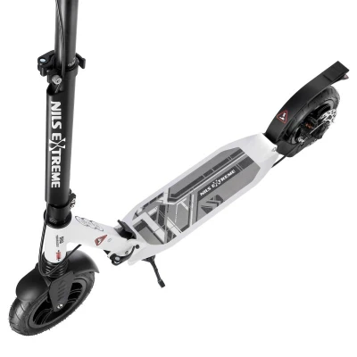 Nils Extreme HM208T bílá odpružená koloběžka s ruční brzdou