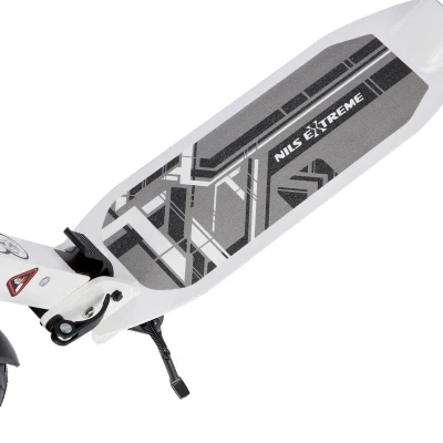 Nils Extreme HM208T bílá odpružená koloběžka s ruční brzdou