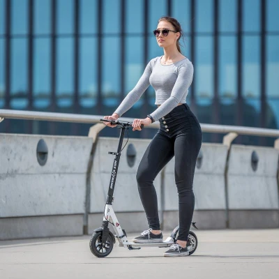 Nils Extreme HM208T bílá odpružená koloběžka s ruční brzdou