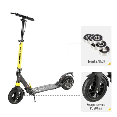 Nils Extreme HM208T černá koloběžka - odpružená s nafuk. koly