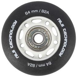 Nils Matná kolečka Extreme PU 64x24 82A s ložisky ABEC 9, černá, 4 ks