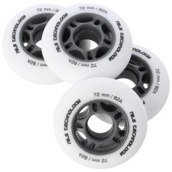 NILS Matné kolieska PU 72x24 82A, biela, 4 ks