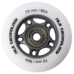 Nils Matná kolečka Extreme PU 72x24 82A s ložisky ABEC 9, bílá, 4 ks