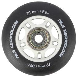 Nils Matná kolečka Extreme PU 72x24 82A s ložisky ABEC 9, černá, 4 ks