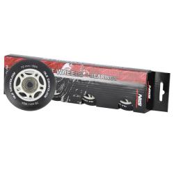 Nils Matná kolečka Extreme PU 72x24 82A s ložisky ABEC 9, černá, 4 ks