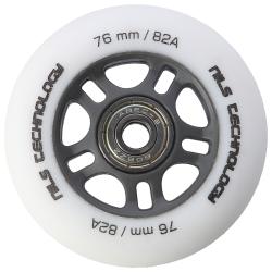 Nils Matná kolečka Extreme PU 76x24 82A s ložisky ABEC 9, bílá, 4 ks