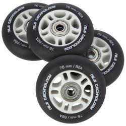 Nils Matná kolečka Extreme PU 76x24 82A s ložisky ABEC 9, černá, 4 ks