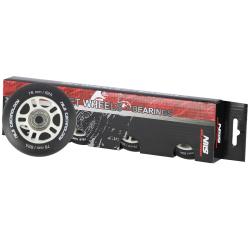 Nils Matná kolečka Extreme PU 76x24 82A s ložisky ABEC 9, černá, 4 ks