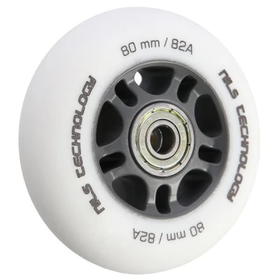 Nils Matná kolečka Extreme PU 80x24 82A s ložisky ABEC 9, bílá, 4 ks