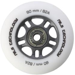 Nils Matné kolieska Extreme PU 80x24 82A s ložiskami ABEC 9, biela, 4 ks