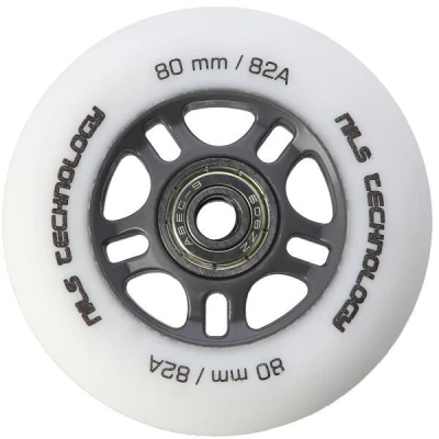 Nils Matná kolečka Extreme PU 80x24 82A s ložisky ABEC 9, bílá, 4 ks