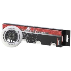 Nils Matné kolieska Extreme PU 80x24 82A s ložiskami ABEC 9, biela, 4 ks