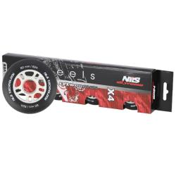 Nils Matná kolečka Extreme PU 80x24 82A s ložisky ABEC 9, černá, 4 ks