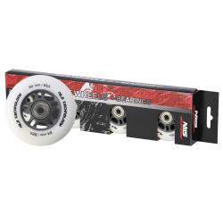 Nils Matné kolieska Extreme PU 84x24 82A s ložiskami ABEC 9, biela, 4 ks