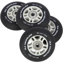 Nils Matná kolečka Extreme PU 84x24 82A s ložisky ABEC 9, černá, 4 ks