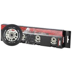 Nils Matná kolečka Extreme PU 84x24 82A s ložisky ABEC 9, černá, 4 ks