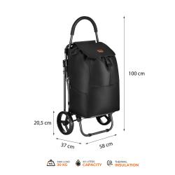 NILS NC4303 40L černá se sedátkem Nákupní taška na kolečkách