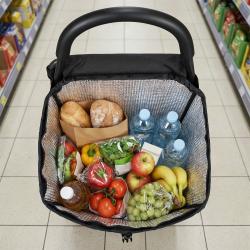 NILS NC4303 40L černá se sedátkem Nákupní taška na kolečkách