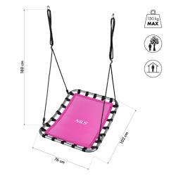 Nils Obdelníková houpačka typu čapí hnízdo Camp NC5045 růžová