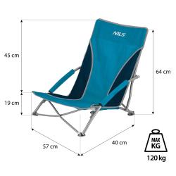 Nils Plážové křeslo Camp NC3035 modro-šedé