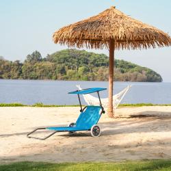 Nils Plážové lehátko so strieškou Camp NC3307 modré