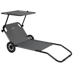 Nils Plážové lehátko so strieškou Camp NC3307 sivé