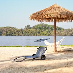 Nils Plážové lehátko so strieškou Camp NC3307 sivé