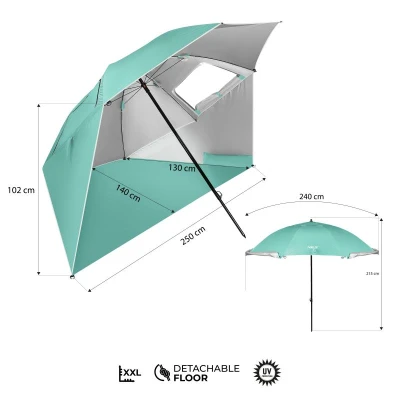 Nils Plážový slnečník / paraván Camp NC17114 240 cm zelený