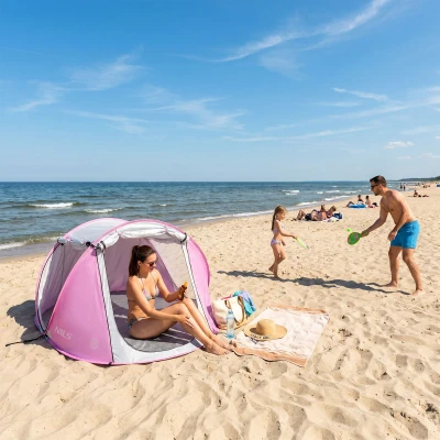 Nils Plážový stan Camp NC3043 růžový