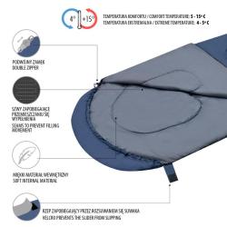 NILS Prodloužený spací pytel NC2107 modro-šedý (VÝPRODEJ)