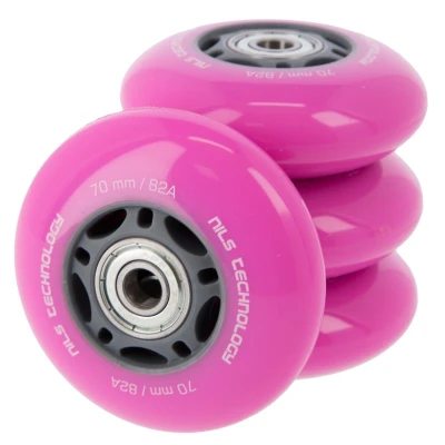 Nils PU kolečka s ložisky EXTREME 70x24mm ABEC 7 růžové