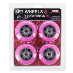 NILS PU kolieska s ložiskami 72x24mm ABEC 7 ružové