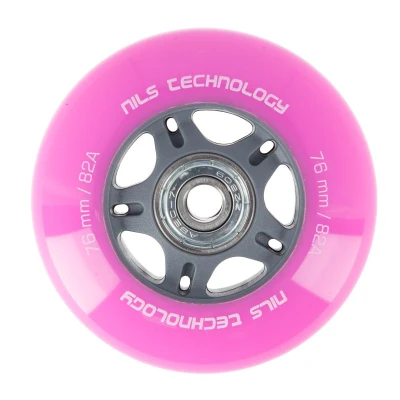 Nils PU kolečka s ložisky EXTREME 76x24mm ABEC 7 růžové