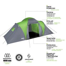 Nils NC6031 Highland zelený rodinný stan