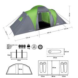 Nils NC6431 Highland IV zelený/šedý rodinný stan
