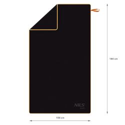 NILS Aqua Ručník z mikrovlákna NAR12 černý/oranžový