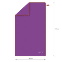 Nils Ručník z mikrovlákna aqua NAR12 fialový/oranžový