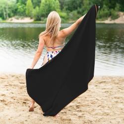 NILS CAMP Ručník z mikrovlákna NCR12 černá/oranžová