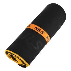 NILS CAMP Ručník z mikrovlákna NCR12 černá/oranžová