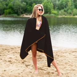 NILS CAMP Ručník z mikrovlákna NCR12 černá/oranžová