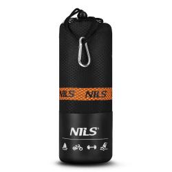 NILS CAMP Ručník z mikrovlákna NCR12 černá/oranžová