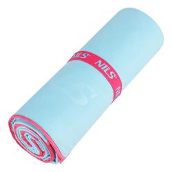 NILS CAMP Ručník z mikrovlákna NCR13 světle modrý/růžový