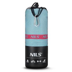 NILS CAMP Ručník z mikrovlákna NCR13 světle modrý/růžový