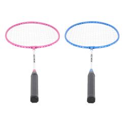 NILS Sada 2 dadmintonových raket a nylonové letky NRZ001 růžovo-modrá