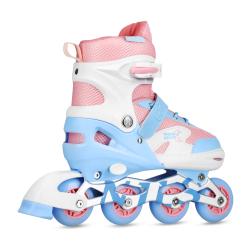 Nils NA0189 bílá sada kolečkových bruslí a chráničů